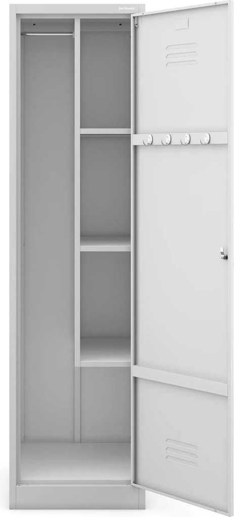 Keskeny, szürke fém tárolószekrény, 500x1850x500 mm: AGNES
