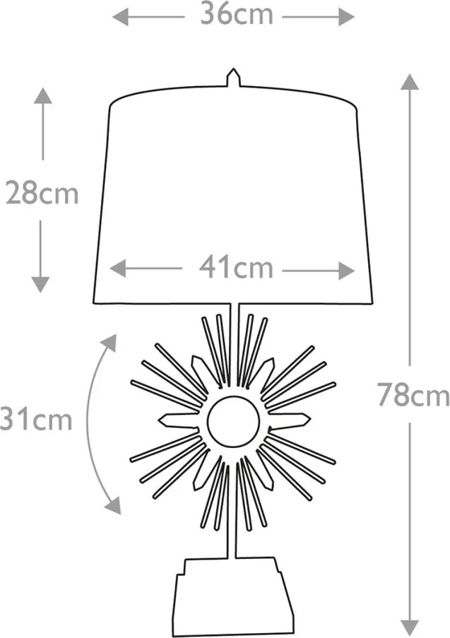 Gilded Nola Sun King GN-SUN-KING-TL Asztali lámpa 1x100W/E27