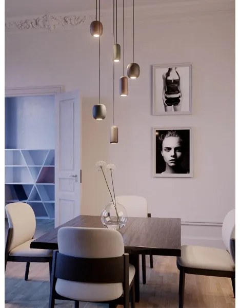 Redo 01-3476 - Csillár zsinóron BOOM 1xGU10/10W/230V átm. 7,6 cm barna