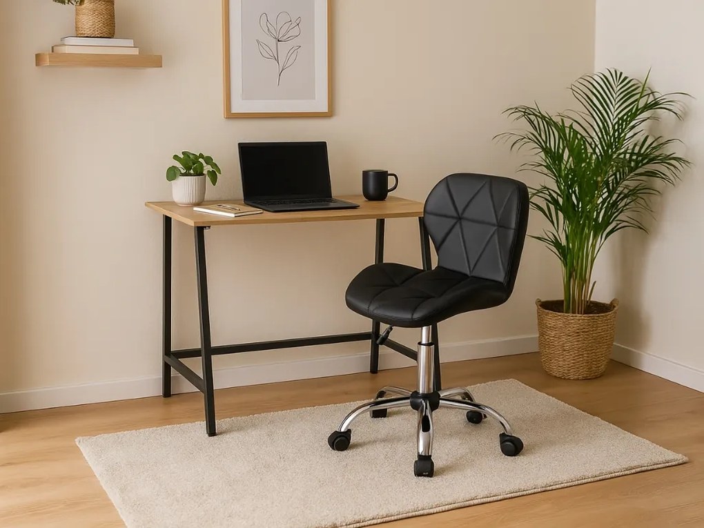 Dolgozószobai szett íróasztal TAYLOR SONOMA 100x50 cm + irodai szék AVOLA ökobőr fekete