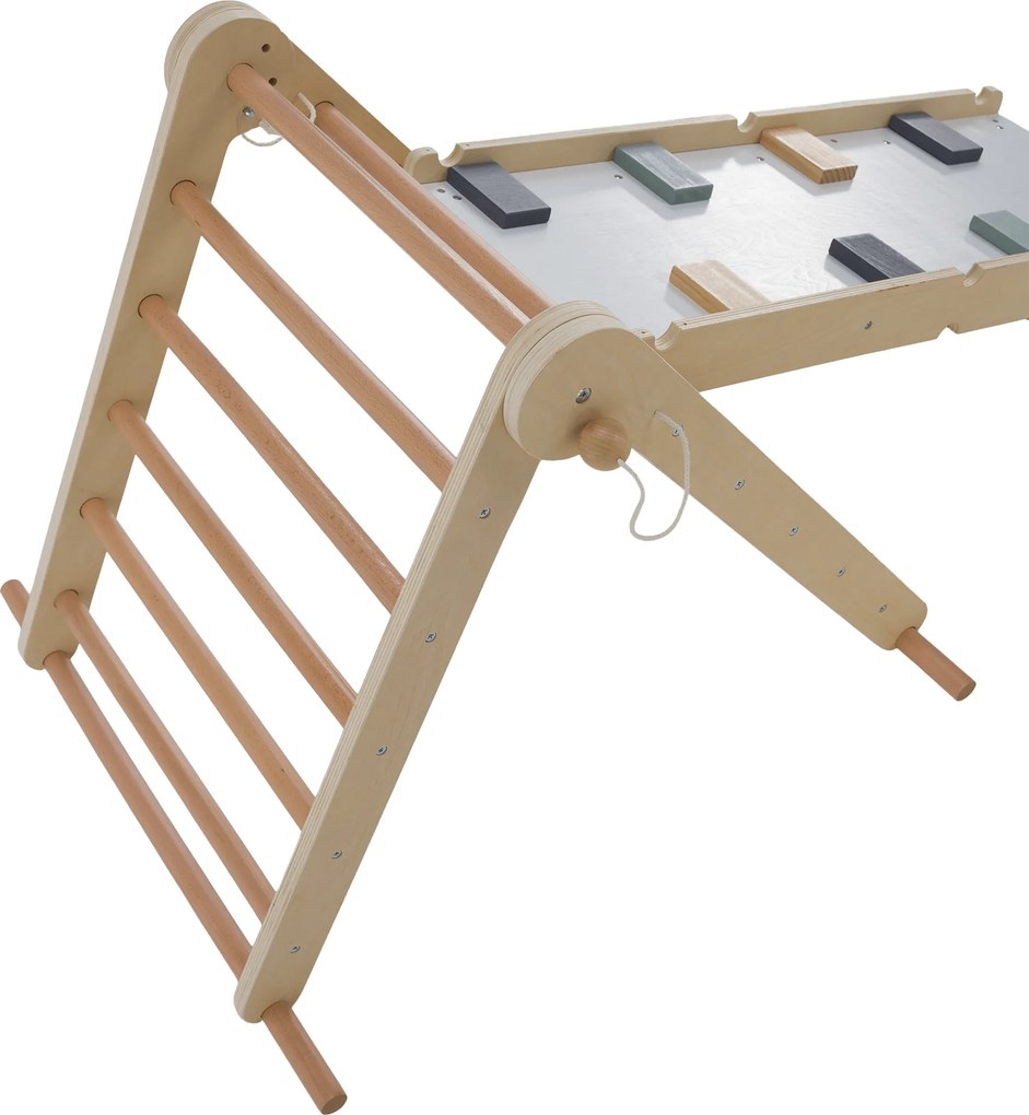 Montessori Pikler-háromszög 3 az 1-ben, természetes/színes, OPRIN