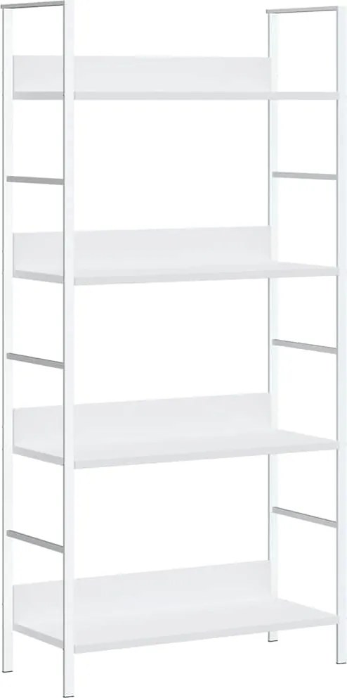 vidaXL 4 szintes fehér szerelt fa könyvespolc 60 x 27,6 x 124,5 cm