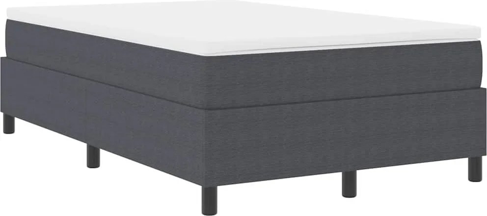 vidaXL Boxrugós ágy Sötétszürke és Fehér 120 x 190 cm Bársonyos szövet