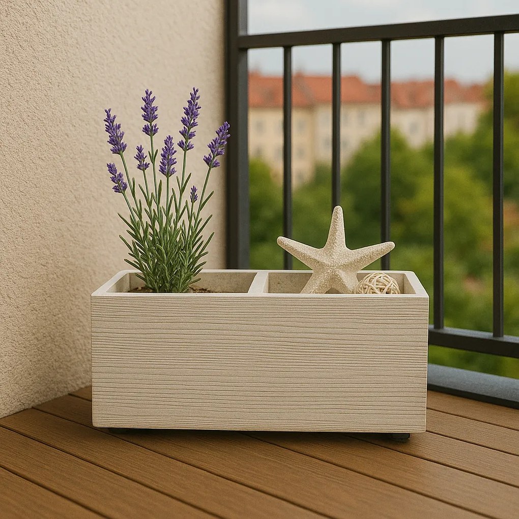 MADERA CASE ECO WOOD virágtartó 57,7 cm, fehér, S