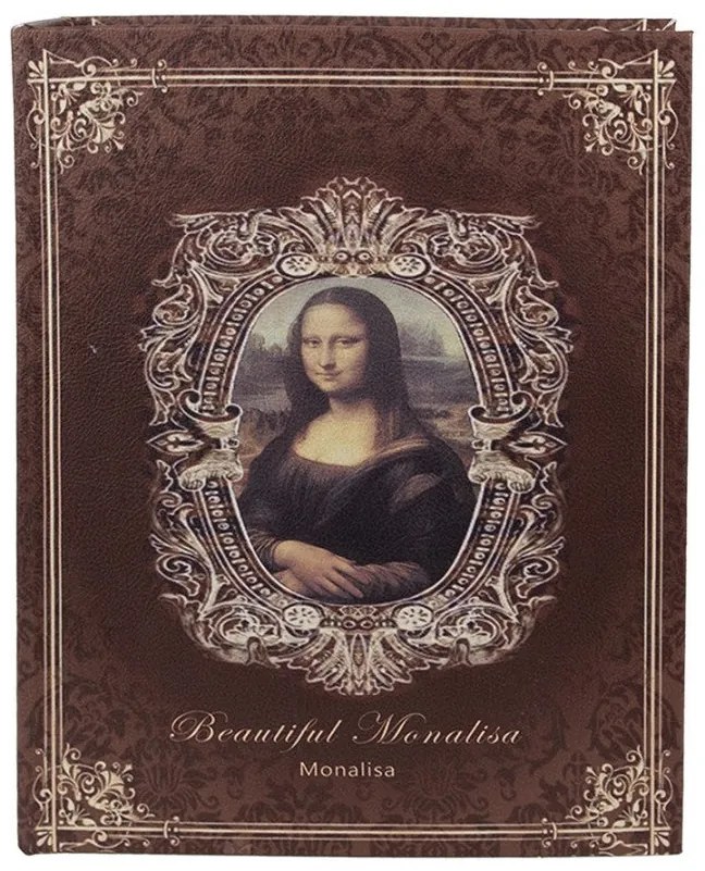 Könyv alakú fa tároló doboz szett 3 részes Mona Lisa
