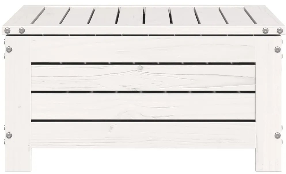 Fehér tömör fenyőfa kerti lábtartó 62 x 63,5 x 32 cm