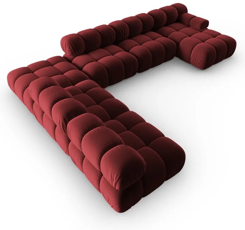 Piros bársony kanapé 379 cm Bellis – Micadoni Home