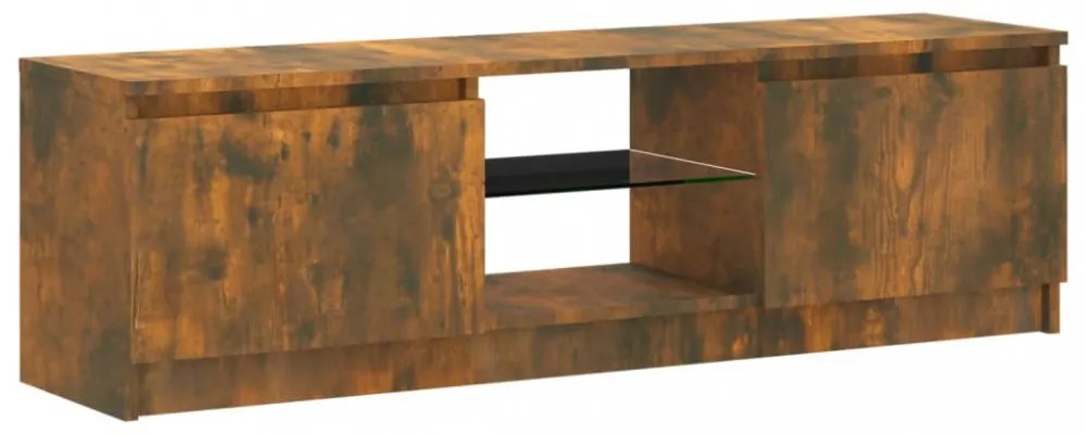 füstölt tölgy színű TV-szekrény LED lámpákkal 120x30x35,5 cm