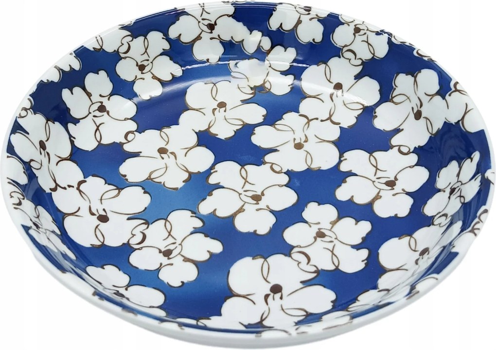 Kerámia Rizstányér 23,3cm Kék Fehér Virágokkal 157367