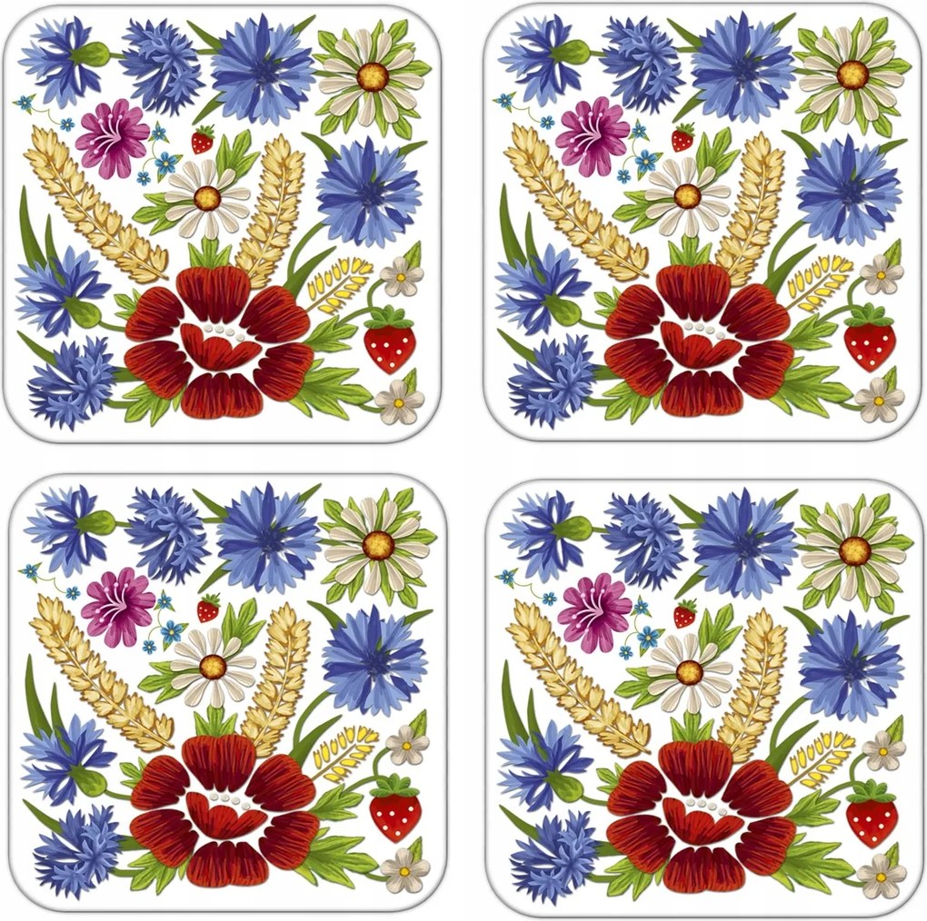 Parafa poháralátét Folklor Habry Maki 4 db-os P17