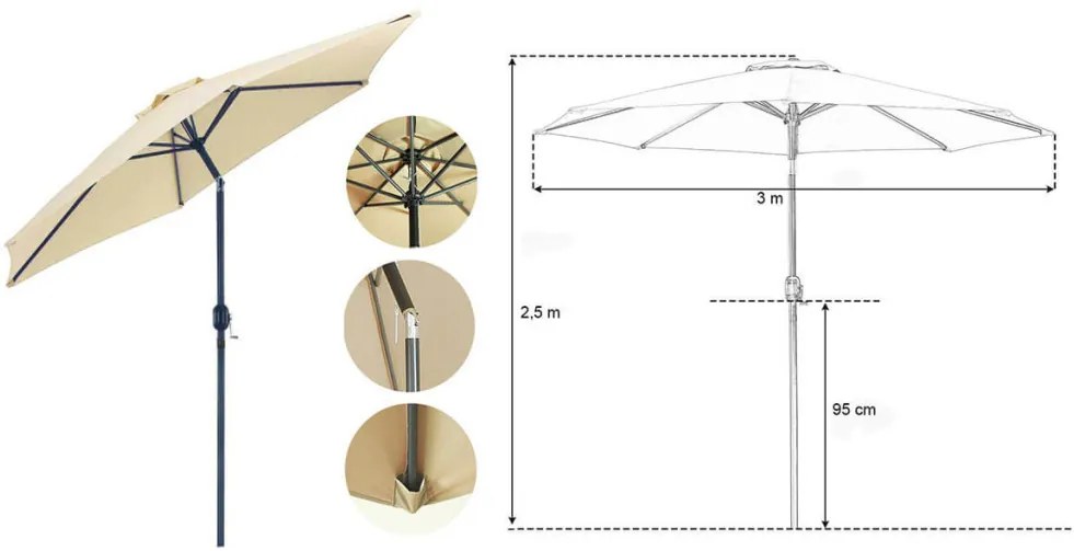 Dönthető, nagy méretű napernyő