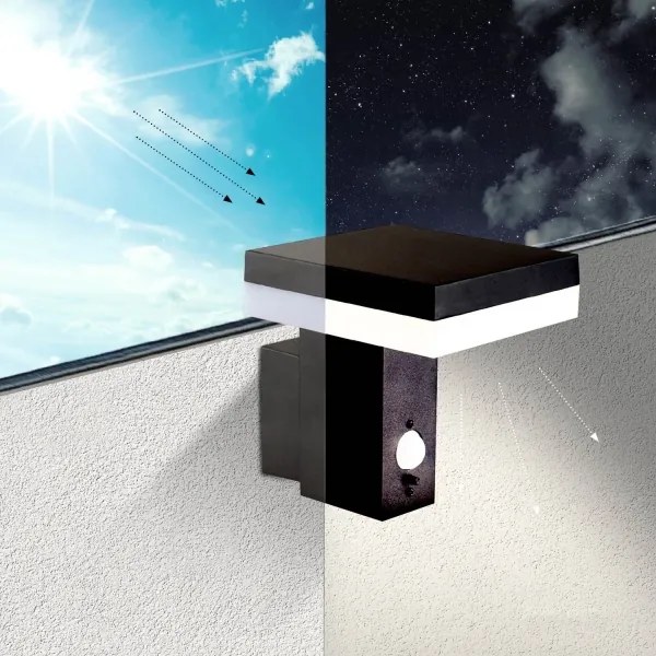 LED napelemes fali lámpa érzékelővel SOLARIS2 LED/5,5W/3,7V 4000K IP44