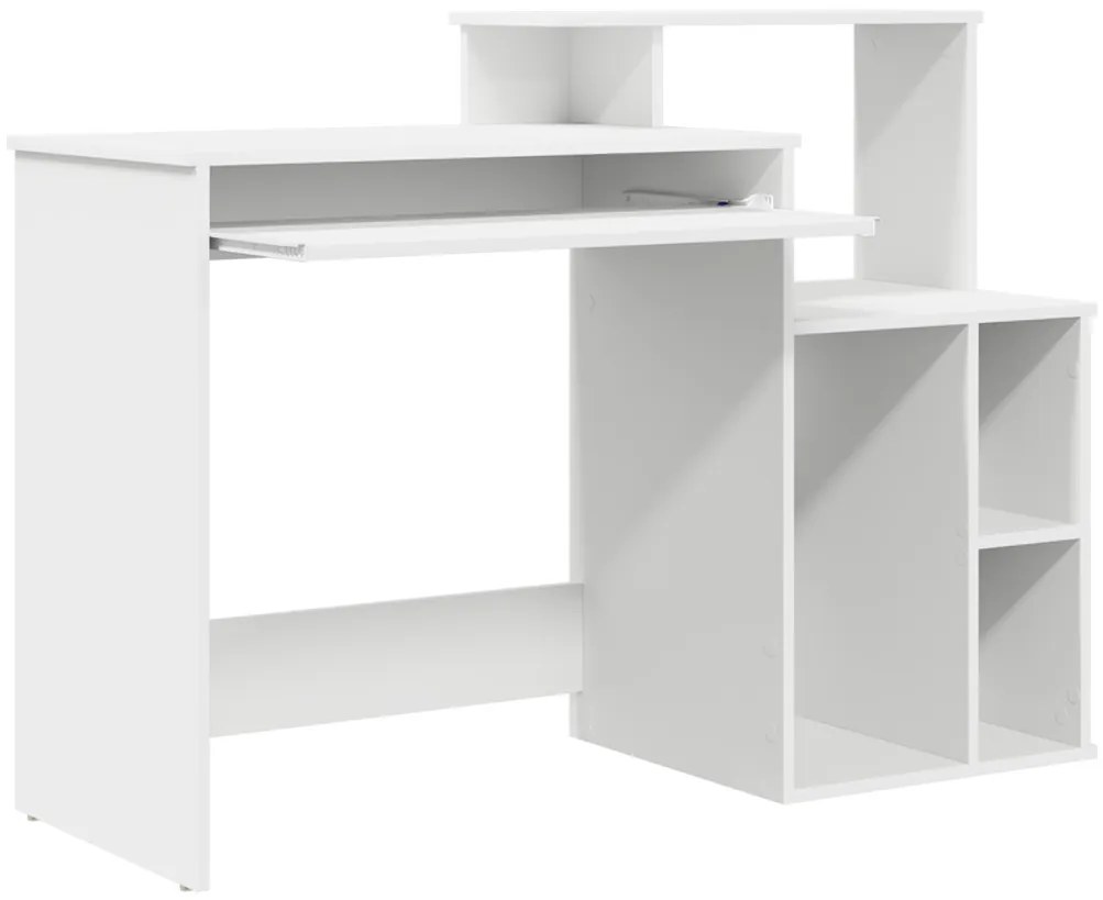 Íróasztal tárolóval Fehér 120.5x44x88.5 cm MDF