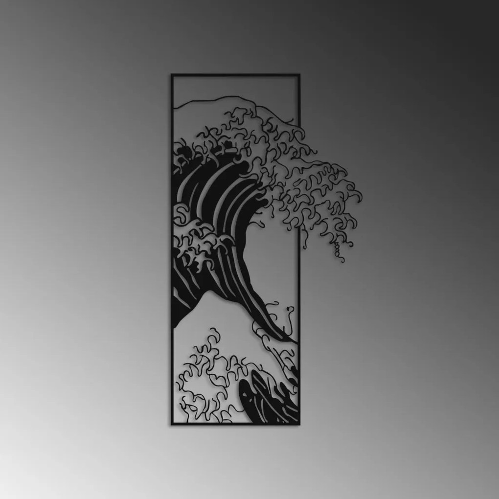 Fém fali dekoráció, wave, 34x62 cm