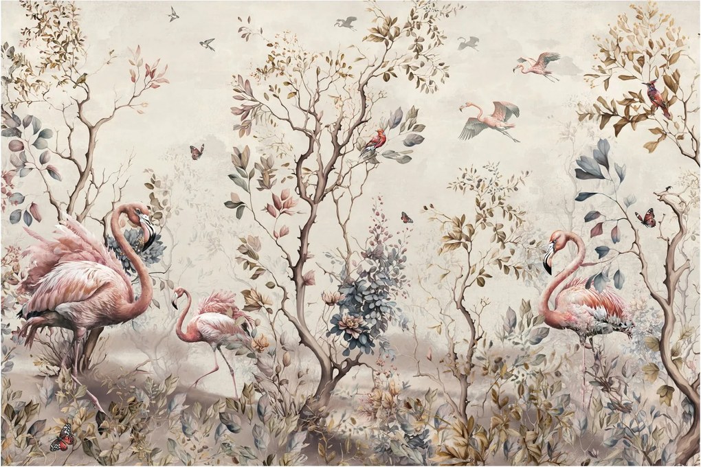 Kép - Rajz flamingókról (90x60 cm)