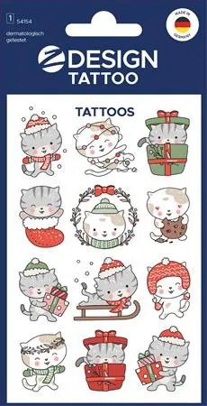 Matrica, tetoválás, 1 ív, 76x120 mm, AVERY ZWECKFORM, Z-Design No.54154, cica (AY54154)