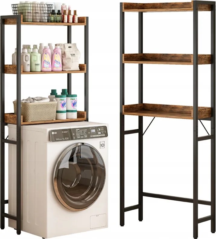 Könyvespolc Fürdőszoba Szekrény Wc Fölé Mosógép Loft Ipari Polcok 165 CM