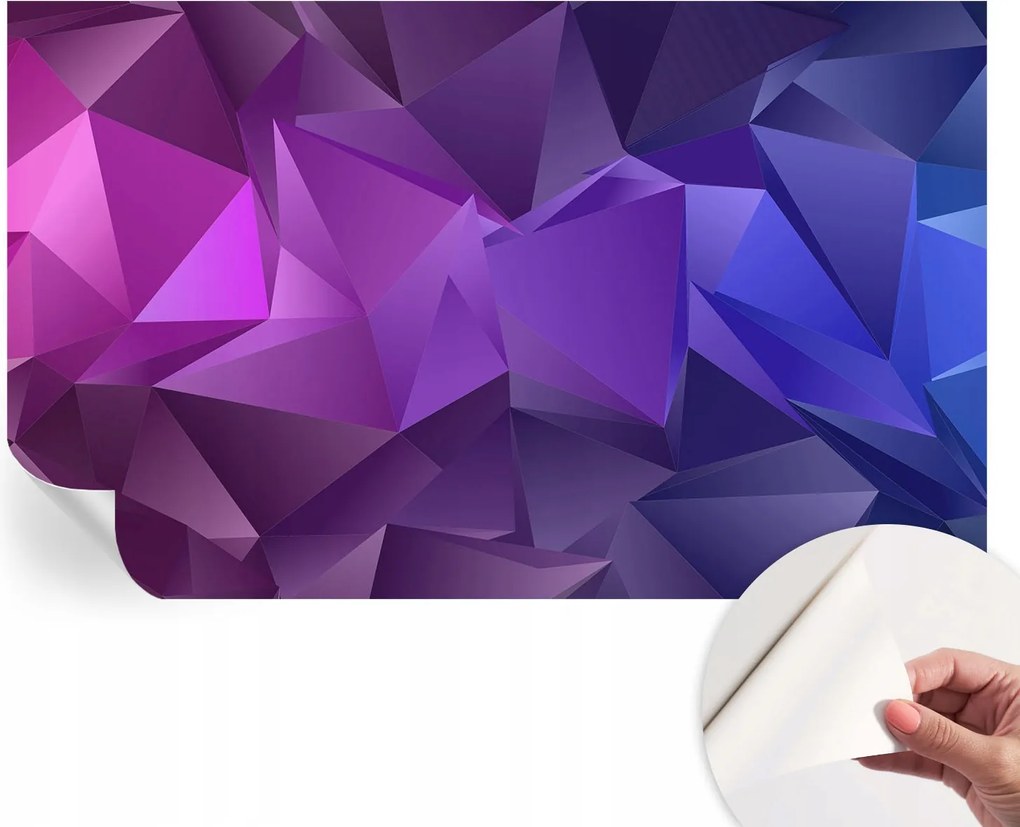 Prémium öntapadós fali fotótapéta Lila háromszögek 416x254 cm