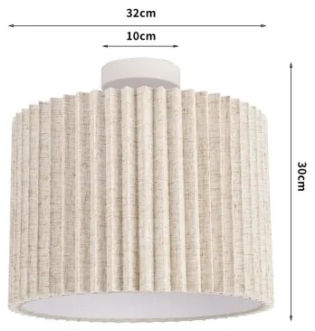 Brilagi - Felületre szerelhető csillár NORDIC WAVE 1xE27/15W/230V, átm. 32 cm, lenvászon/fehér