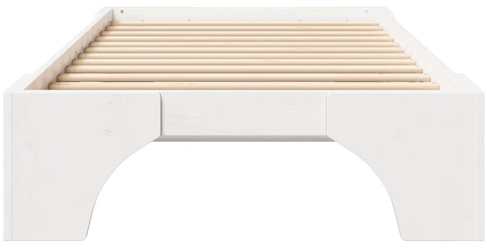 Ágykeret Fehér Fa 90 x 190 cm Minimalista Ágykeret