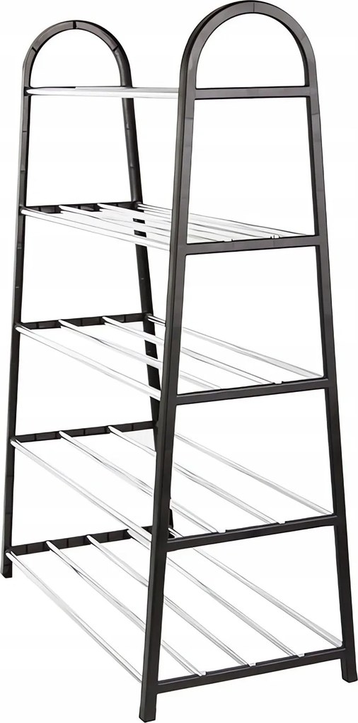 Verk 27254 Cipőtartó 10 pár cipőhöz, fekete és ezüst