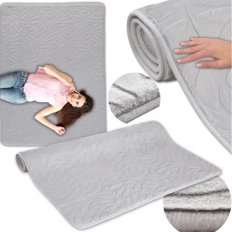 Rabbit Plüss Szőnyeg Modern Nappaliba Szürke 3D Szuper Puha 160x230cm