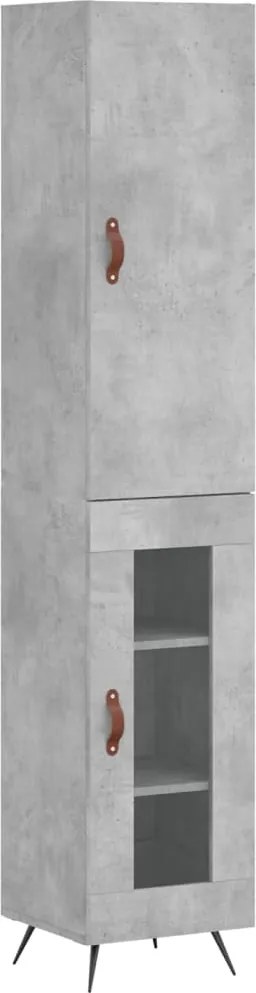 vidaXL betonszürke szerelt fa magasszekrény 34,5x34x180 cm