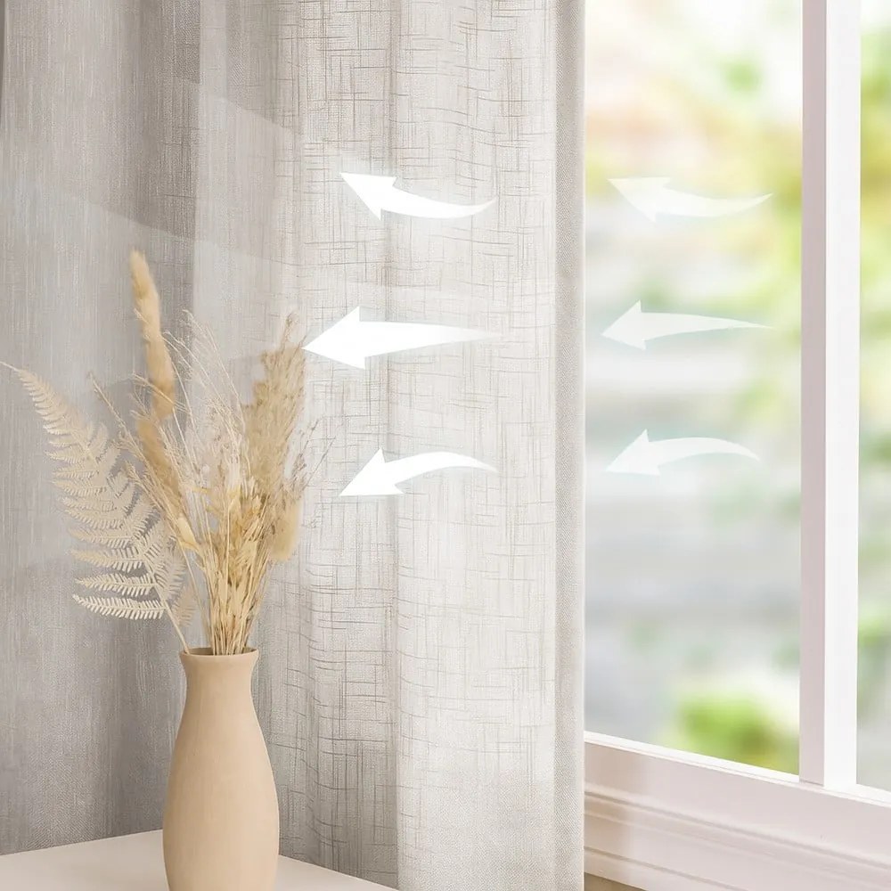 Krémszínű függöny 140x250 cm Valeta – Restilo