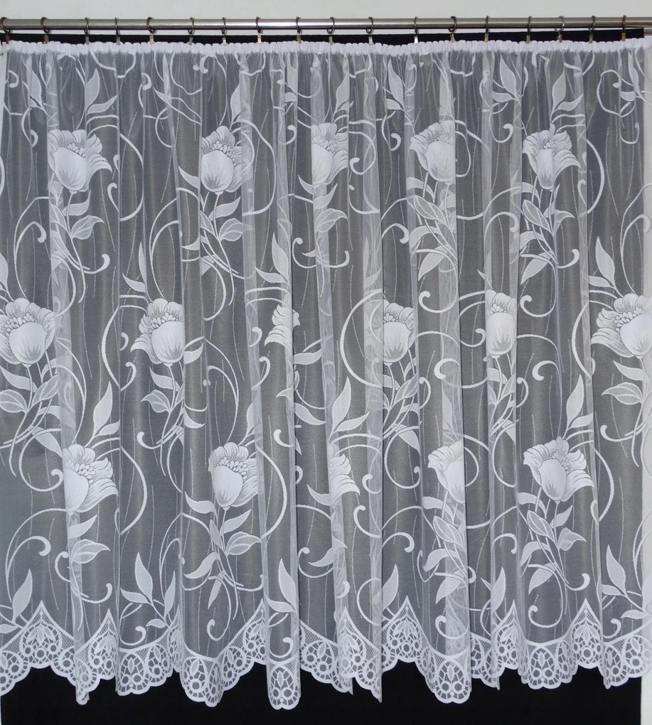 Mg Függöny jacquard 4075 Fehér 270x160 kész szalaggal