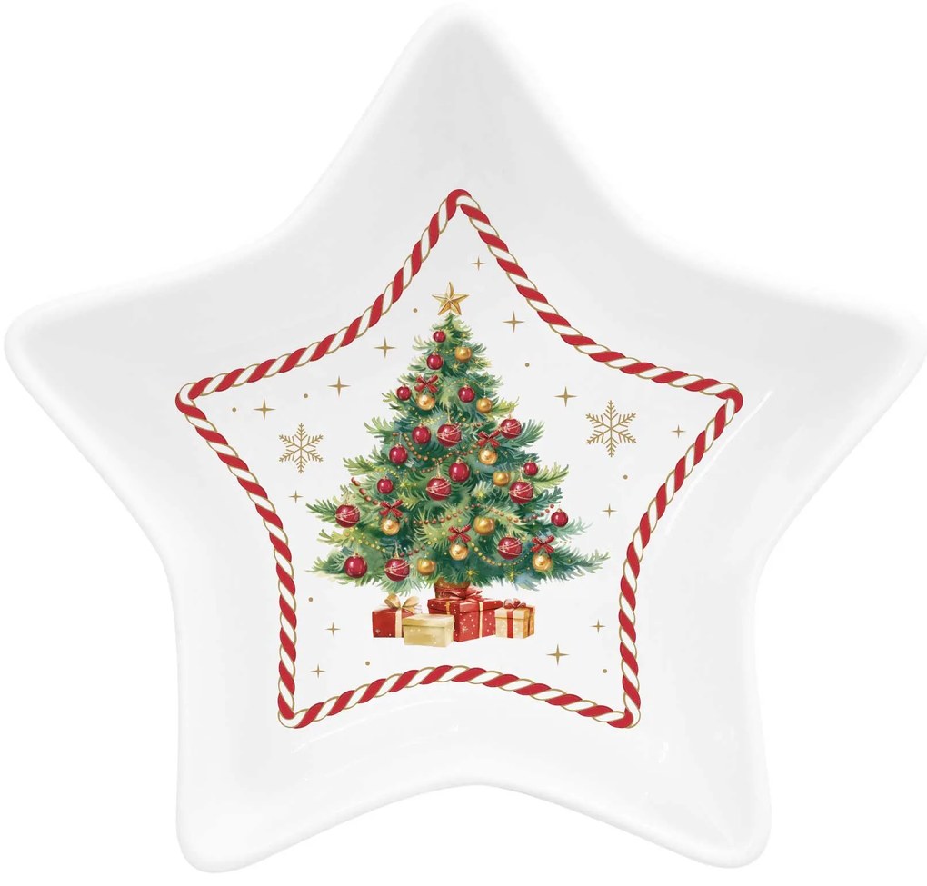 Karácsonyi porcelán csillag tál díszdobozban Christmas Tale Ø 15 cm