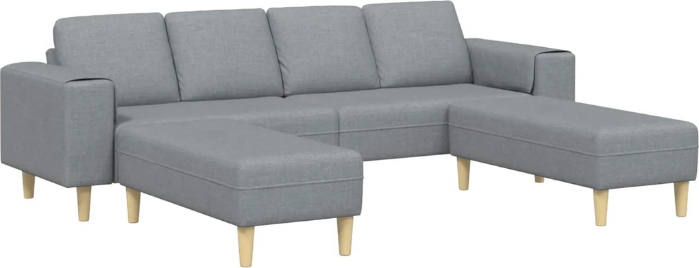 vidaXL Nappali Kanapé 3 pcs Világosszürke Poliészter