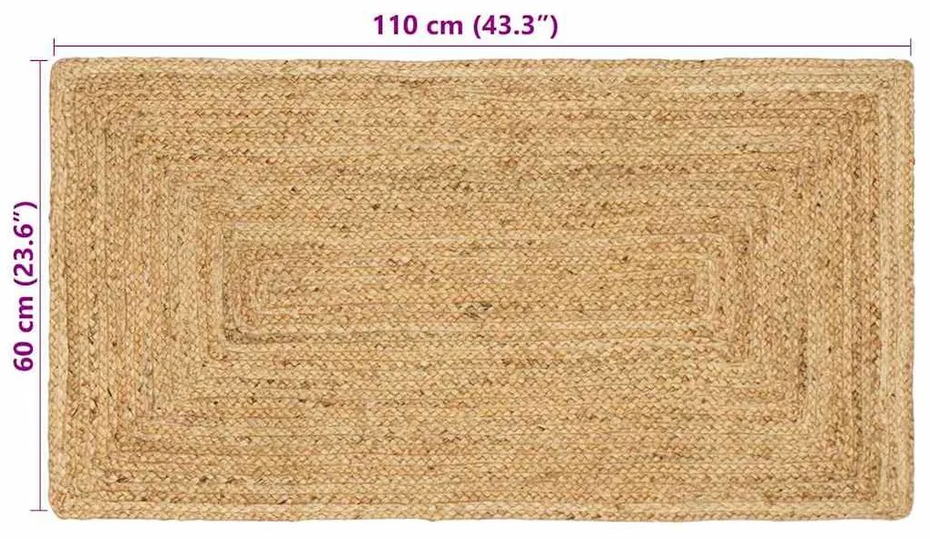 Szőnyeg Bézs 60 x 110 cm Juta