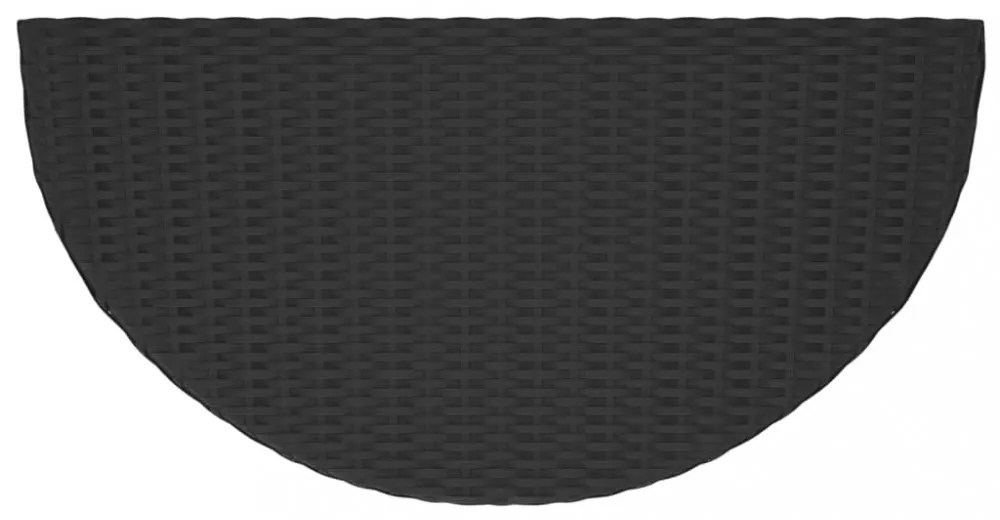 fekete polyrattan kerti asztal 100 x 50 x 75 cm