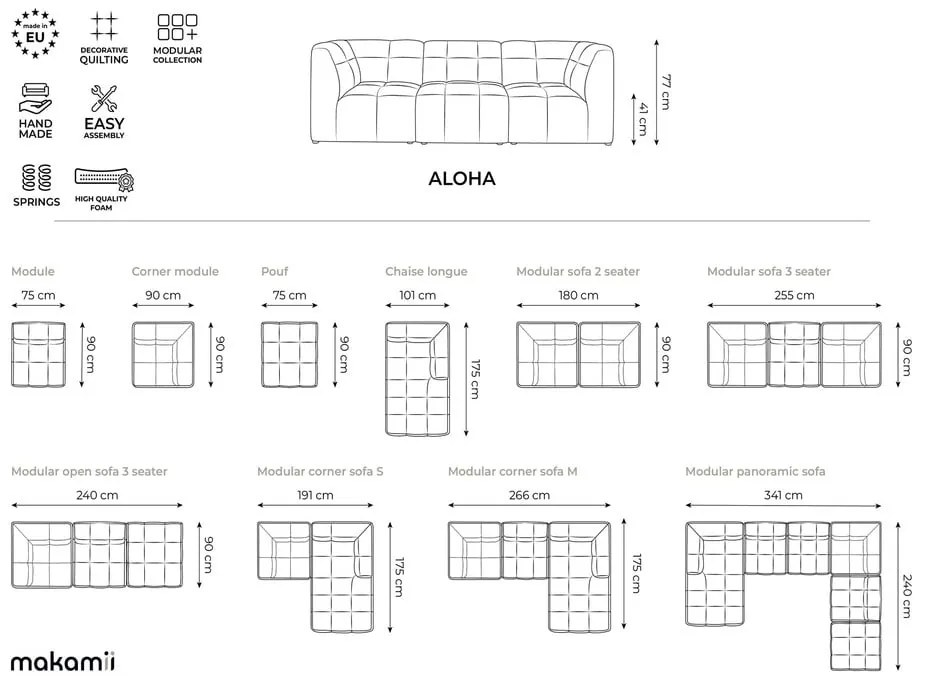 Kék buklé lábtartó Aloha – Makamii