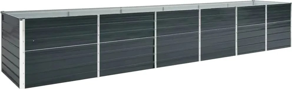 vidaXL antracitszürke horganyzott acél kerti magaságyás 480x80x77 cm