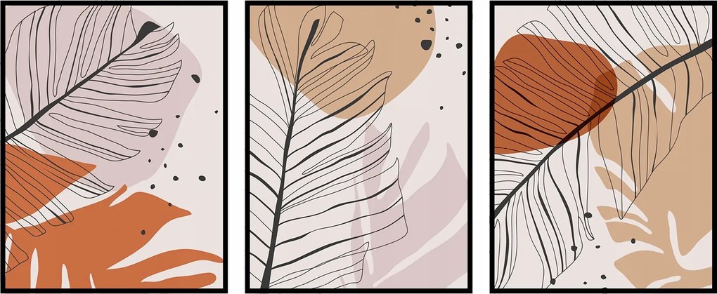 Poszterek nappaliba grafika absztrakt 3db- 13x18cm