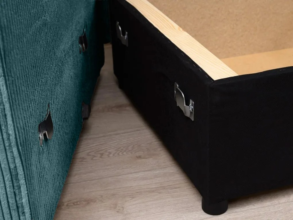 AKCIÓ Benzinkék sarokkanapé SMART COSARO, kétoldalas + 2 párna AJÁNDÉK II. osztály