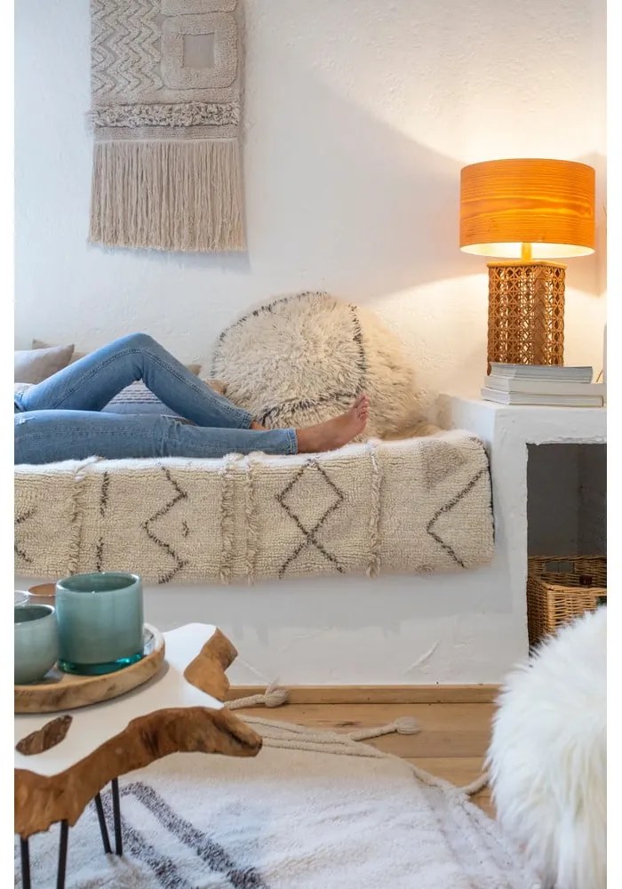 Fehér gyapjú puff Berber Soul – Lorena Canals