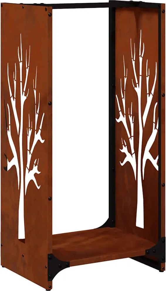 vidaXL tűzifa állvány 40x30x80 cm időjárásálló acélból