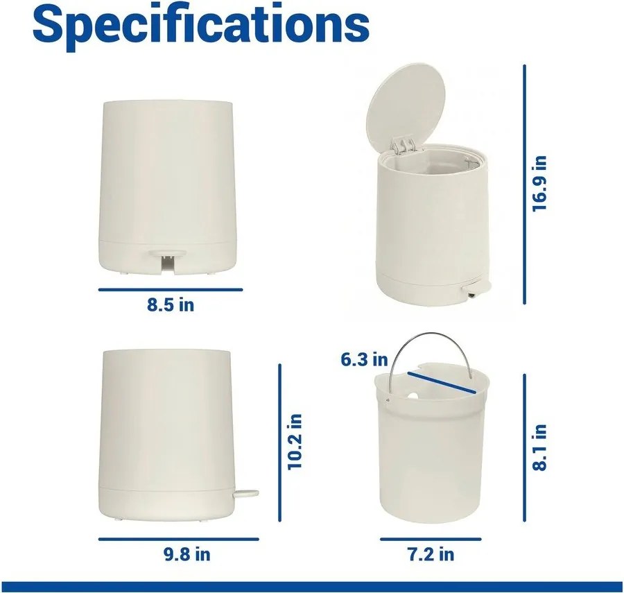 Krémszínű műanyag pedálos szemetes 5 l Fablo – Wenko