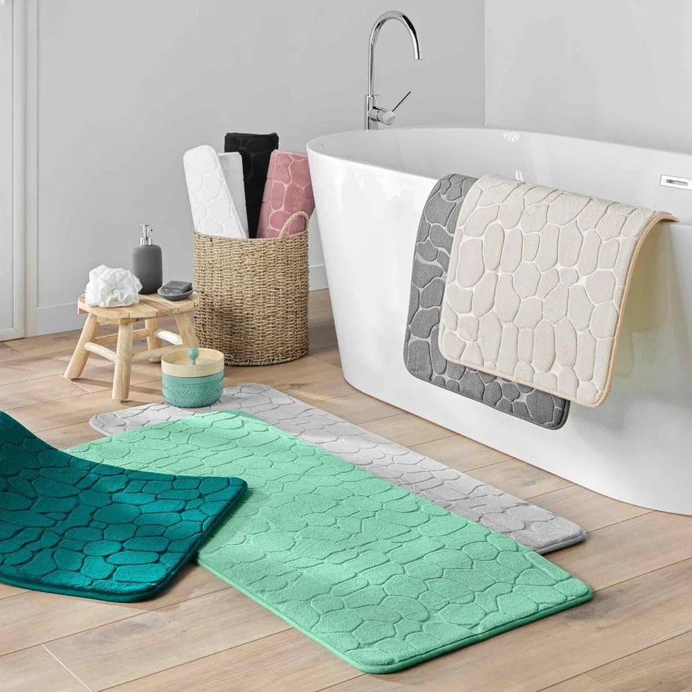 Bézs textil fürdőszobai kilépő 50x120 cm Ricochet – douceur d'intérieur