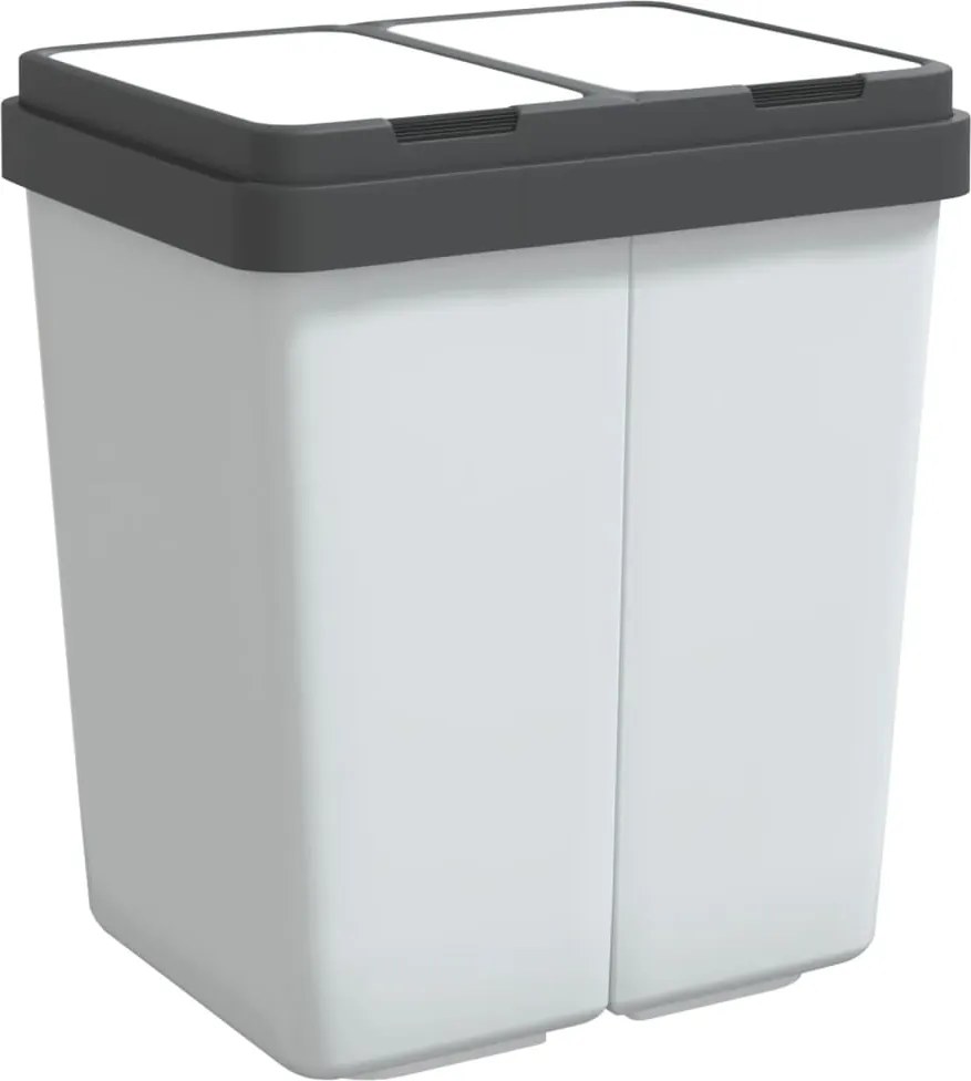 vidaXL fehér dupla szemeteskuka 2x25 L