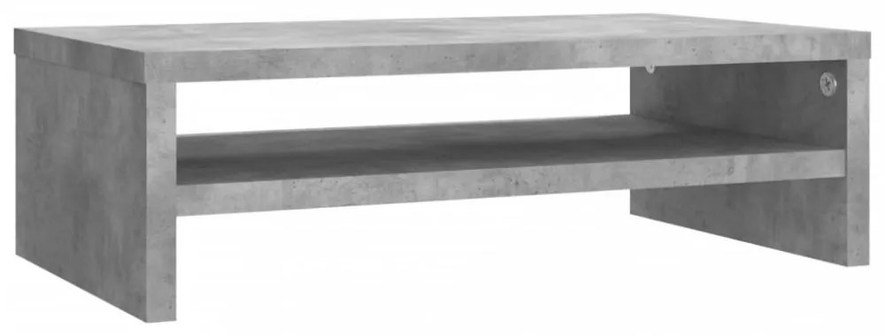 betonszürke szerelt fa monitorállvány 42 x 24 x 13 cm