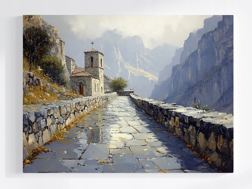 Vászonkép Canvas Hegyi Kápolna Templom Kő Ösvény 100x75