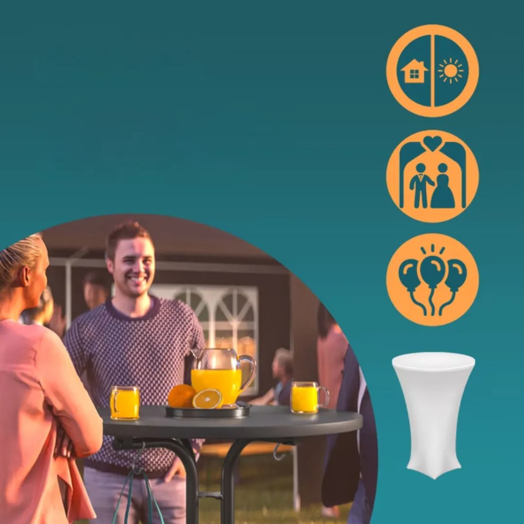 RAUL összecsukható bárasztal 110x80cm, szürke Casaria