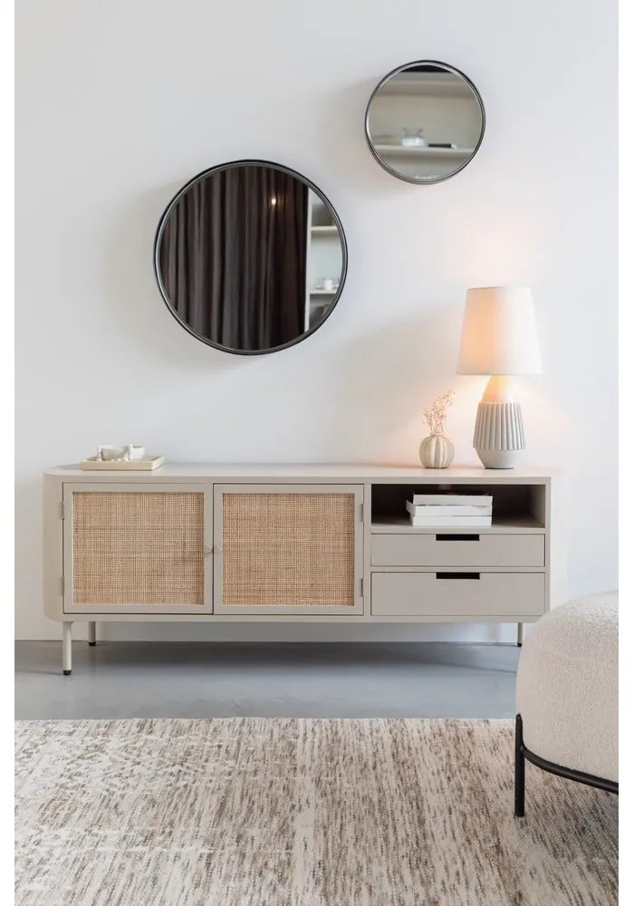 Krémszínű rattan TV-állvány 150x55 cm Amaya – White Label