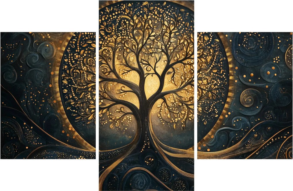Kép – Arany aurájú fa (90x60 cm)