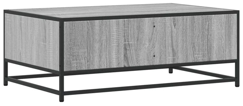 szürke sonoma szerelt fa és fém dohányzóasztal 90 x 57 x 35 cm