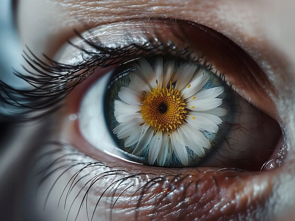 Vászonkép Canvas Szem Margaréta Virág Rét 80x60