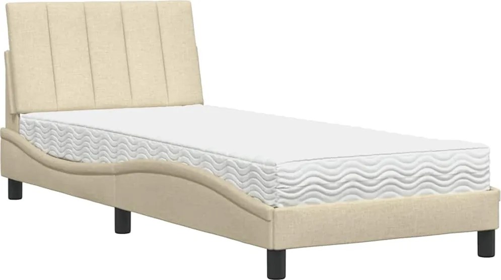 vidaXL ágy matraccal Hanko krém 80x200 cm szövet